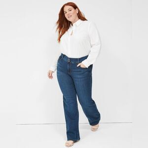 NWT Lane Bryant Womens Plus 22 Tighter Tummy Dark Denim High Rise Bootcut Jeans
